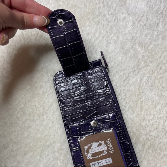 Hananel Reptile Print Purple Wallet - Picture 9 of 10